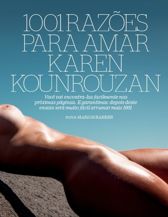 Coleguinha Karen Kounrouzan pelada nua na Playboy de Novembro 21